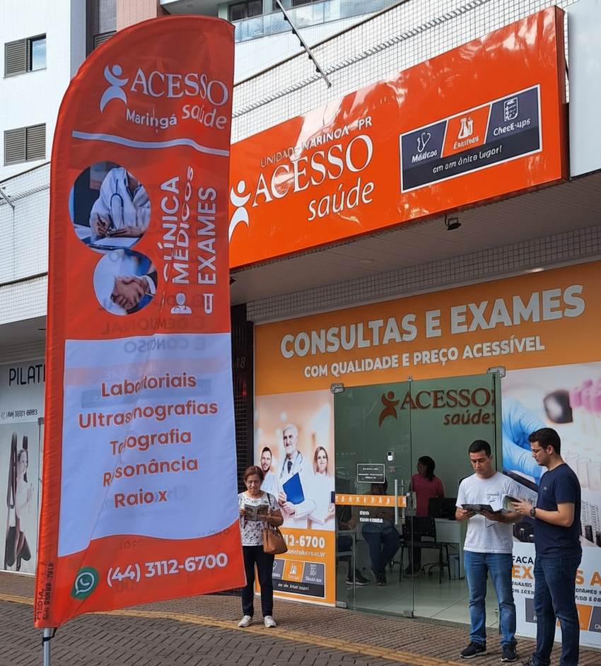 Fachada da Acesso Saúde, clínica com consulta de psiquiatria no Centro de Maringá